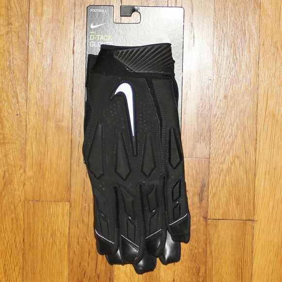 Nike D-Tack NFL Football Lineman Gloves Mens 4XL Black White Padded